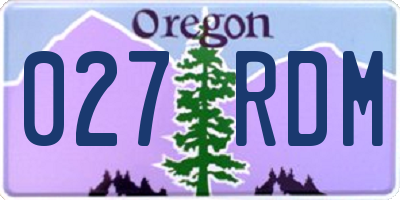OR license plate 027RDM
