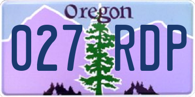 OR license plate 027RDP