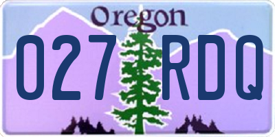 OR license plate 027RDQ