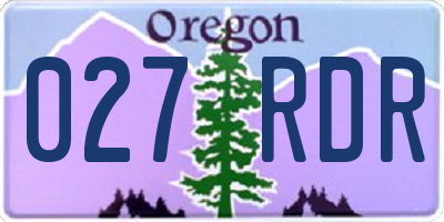 OR license plate 027RDR