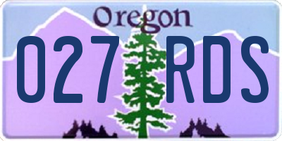 OR license plate 027RDS