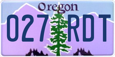 OR license plate 027RDT