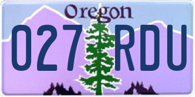 OR license plate 027RDU