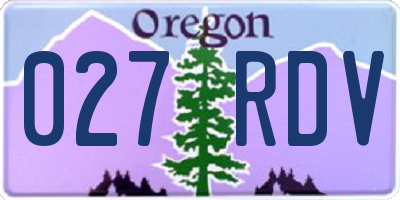 OR license plate 027RDV
