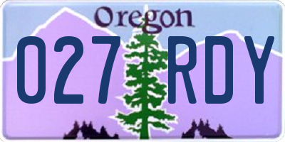 OR license plate 027RDY