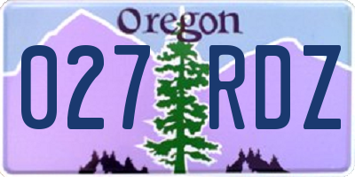 OR license plate 027RDZ