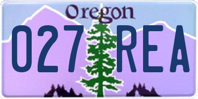 OR license plate 027REA