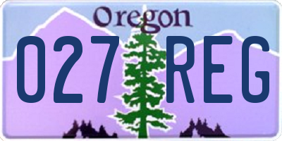 OR license plate 027REG