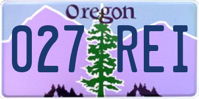 OR license plate 027REI
