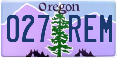 OR license plate 027REM