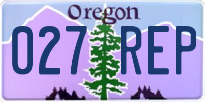 OR license plate 027REP