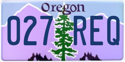 OR license plate 027REQ