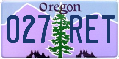 OR license plate 027RET