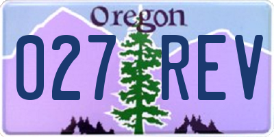 OR license plate 027REV