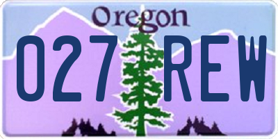 OR license plate 027REW