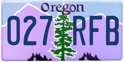 OR license plate 027RFB