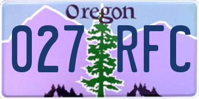 OR license plate 027RFC