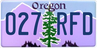 OR license plate 027RFD