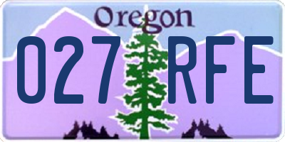 OR license plate 027RFE