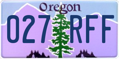 OR license plate 027RFF