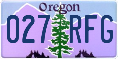 OR license plate 027RFG
