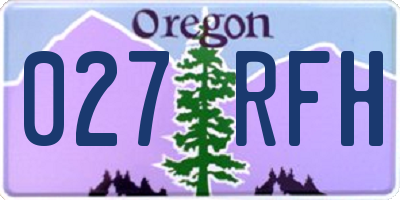 OR license plate 027RFH