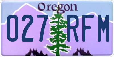 OR license plate 027RFM