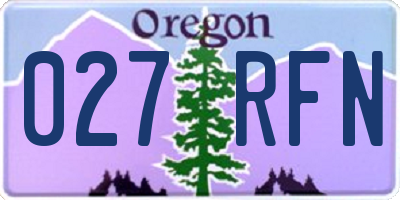 OR license plate 027RFN