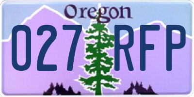 OR license plate 027RFP