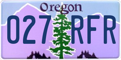 OR license plate 027RFR