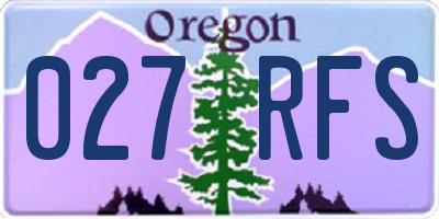 OR license plate 027RFS