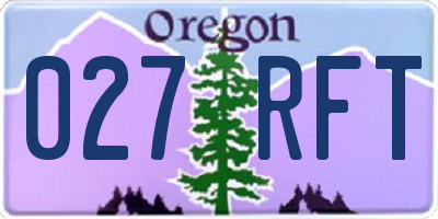 OR license plate 027RFT