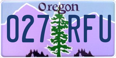 OR license plate 027RFU