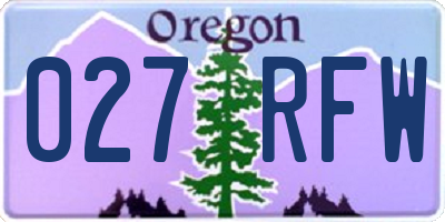 OR license plate 027RFW