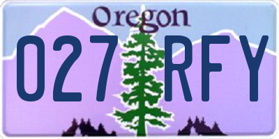OR license plate 027RFY