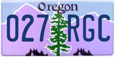 OR license plate 027RGC