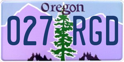 OR license plate 027RGD