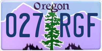OR license plate 027RGF