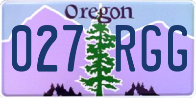 OR license plate 027RGG