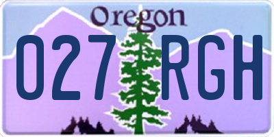 OR license plate 027RGH