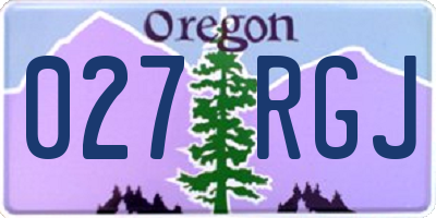 OR license plate 027RGJ