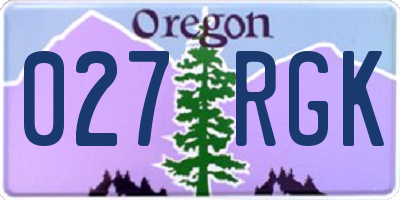 OR license plate 027RGK