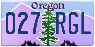 OR license plate 027RGL