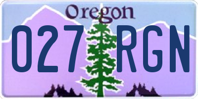 OR license plate 027RGN