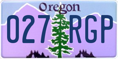 OR license plate 027RGP