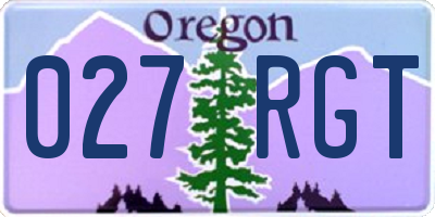 OR license plate 027RGT