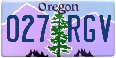 OR license plate 027RGV