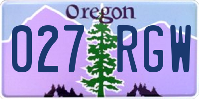 OR license plate 027RGW
