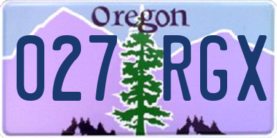 OR license plate 027RGX