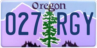 OR license plate 027RGY